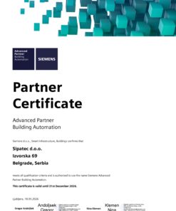 Siemens BT Partner Certificate
